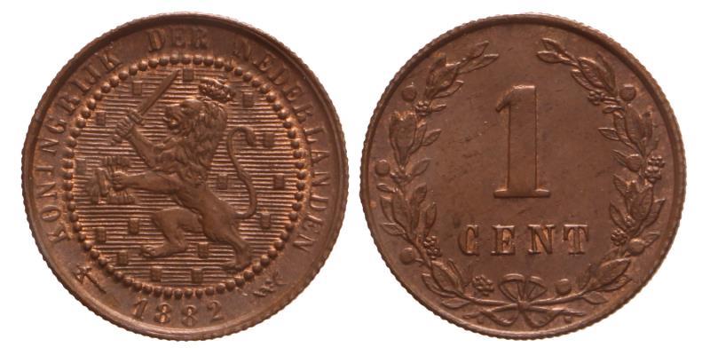 1 cent Willem III 1882. FDC.