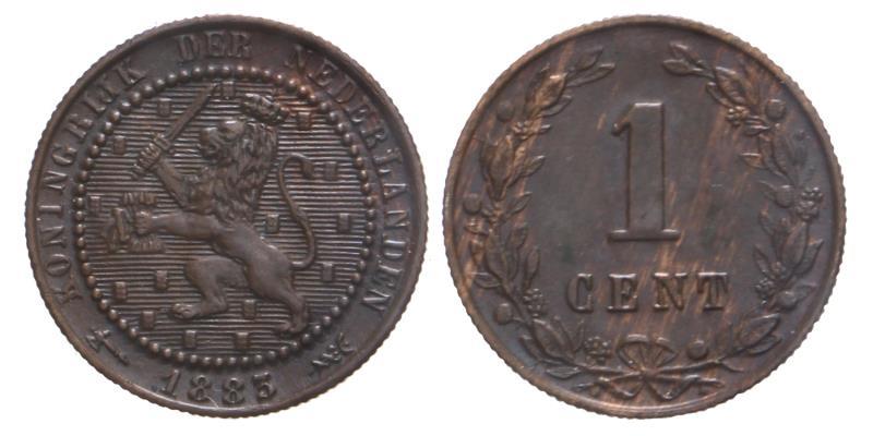 1 cent Willem III 1883. FDC.