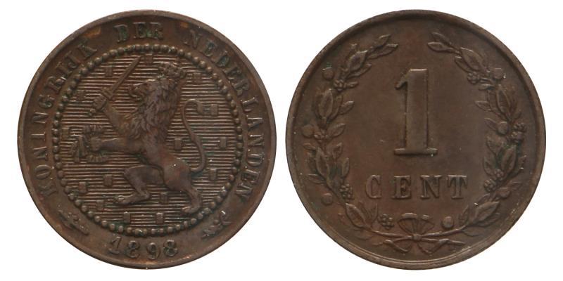 1 cent Wilhelmina 1898. Prachtig.