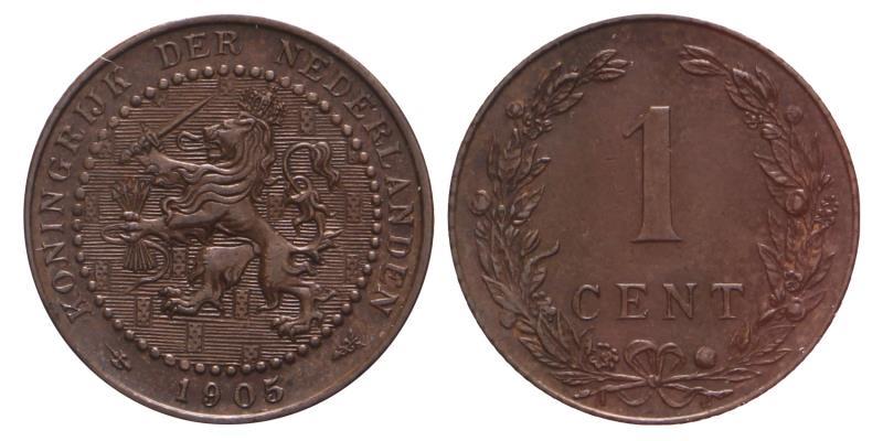 1 cent Wilhelmina 1905. FDC.