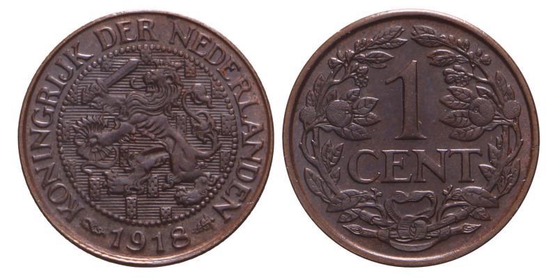 1 cent Wilhelmina 1918. FDC.