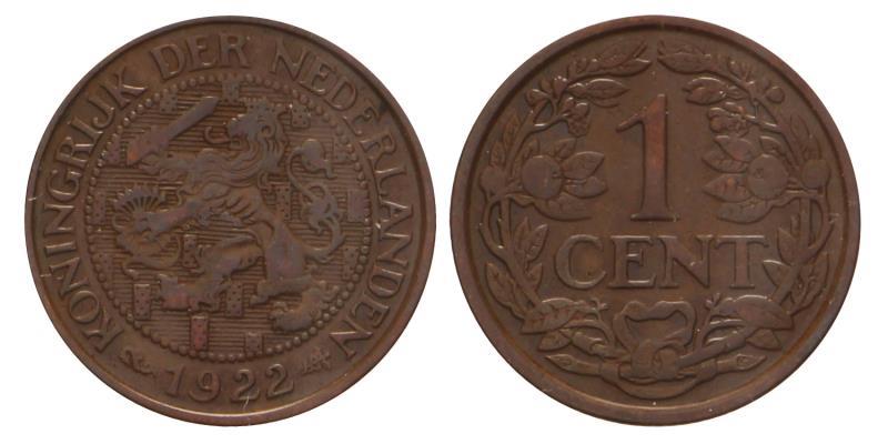 1 cent Wilhelmina 1922. FDC.