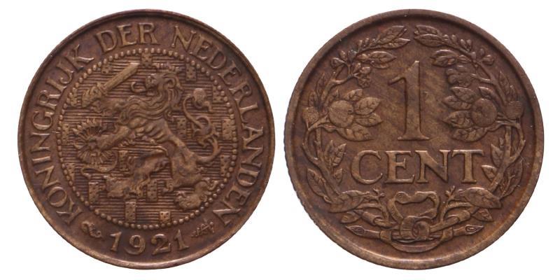 1 cent Wilhelmina 1921. FDC.