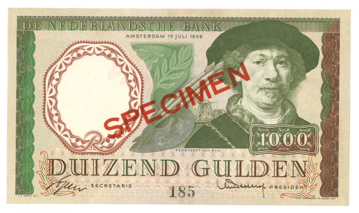 Nederland 1000 gulden Specimen Type 1956 - Nagenoeg UNC