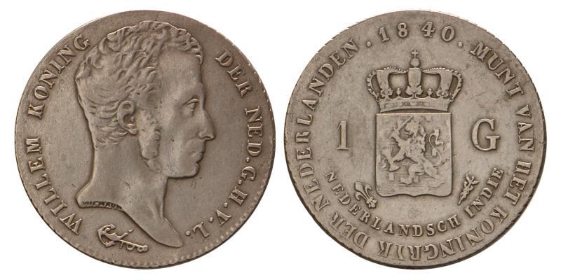 1 gulden Willem I 1840. Zeer Fraai.