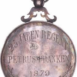 1879. Nederland. Petrus Franken 25 jaar Regent van het broederschap van OLV van Kevelaar.