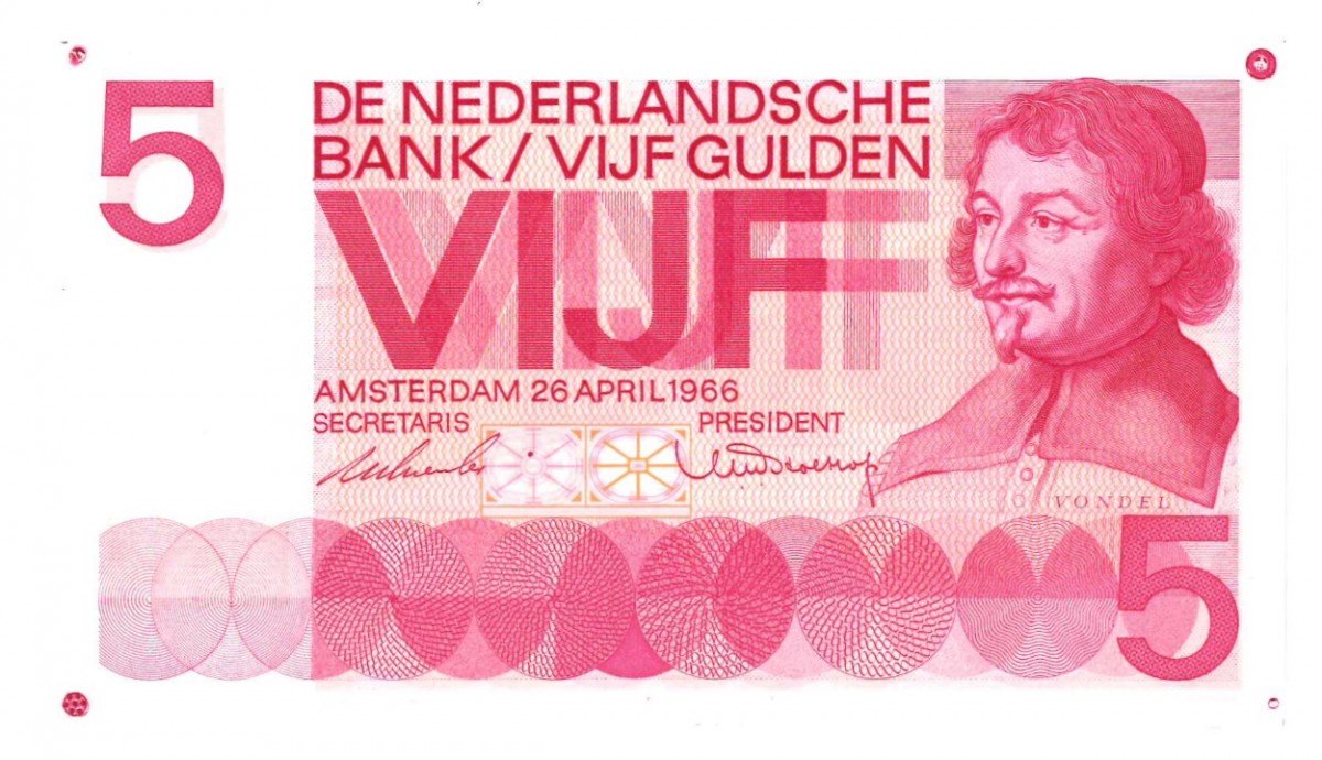 Nederland 5 gulden Proefdruk Type 1966 Vondel I - UNC