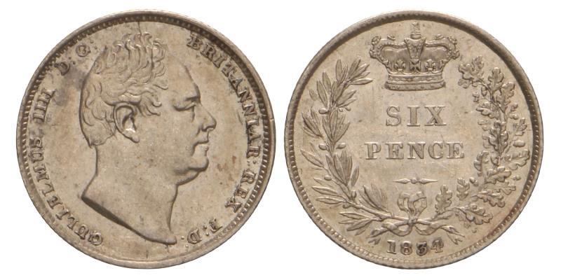 Great Britain. William IIII. 6 Pence. 1834.