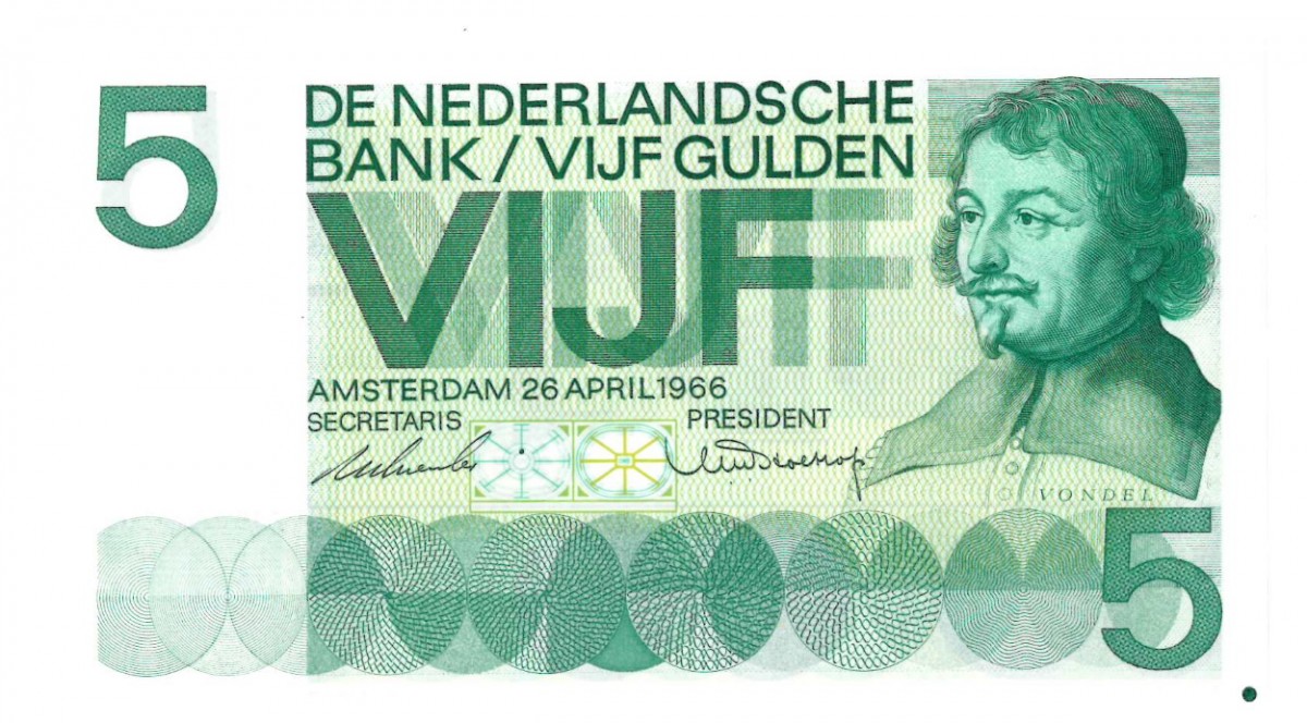 Nederland 5 gulden Proefdruk Type 1966 Vondel I - UNC