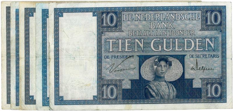 Nederland. 10 gulden. Bankbiljet. Type 1924. Zeeuws Meisje - Zeer Fraai.