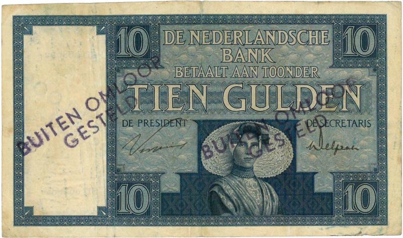 Nederland. 10 gulden. Bankbiljet. Type 1924. Zeeuws Meisje - Zeer Fraai.