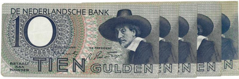 Nederland. 10 gulden. Bankbiljet. Type 1943I. Staalmeester - Zeer Fraai / Prachtig.