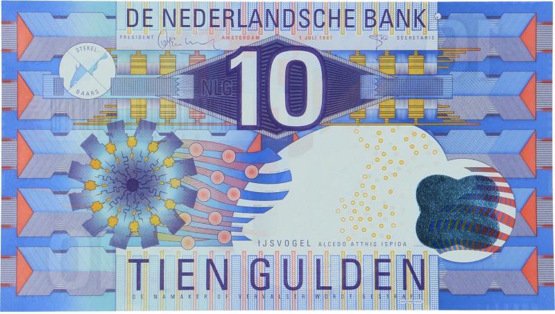 Nederland. 10 gulden. Bankbiljet. Type 1977. IJsvogel - UNC.