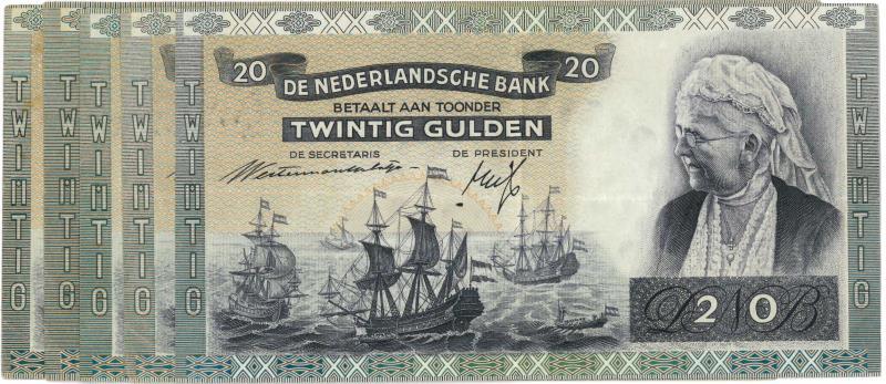 Nederland. 20 gulden. Bankbiljet. Type 1941. Emma - Zeer Fraai +.