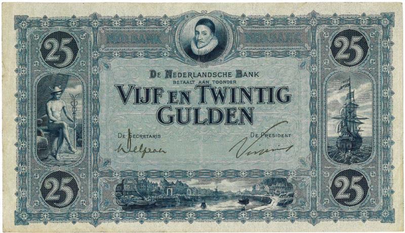 Nederland. 25 gulden. Bankbiljet. Type 1927. Willem van Oranje - Zeer Fraai +.