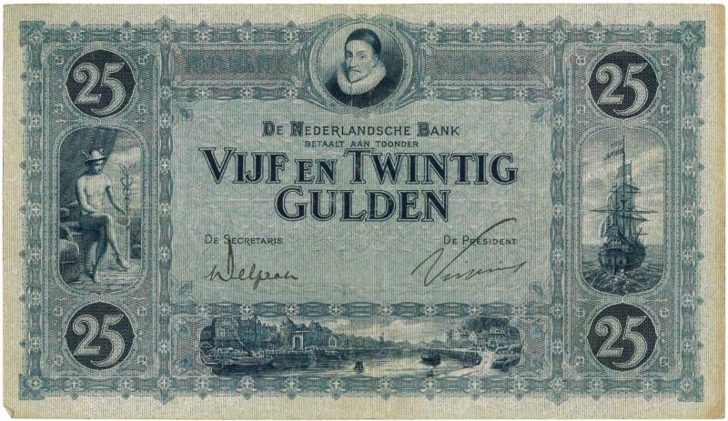 Nederland. 25 gulden. Bankbiljet. Type 1927. Willem van Oranje - Zeer Fraai.