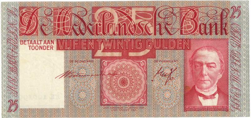 Nederland. 25 gulden. Bankbiljet. Type 1931. Mees - Zeer Fraai +.