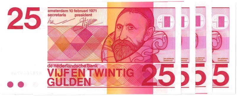 Nederland. 25 gulden. Bankbiljet. Type 1971. Sweelinck - Nagenoeg UNC.
