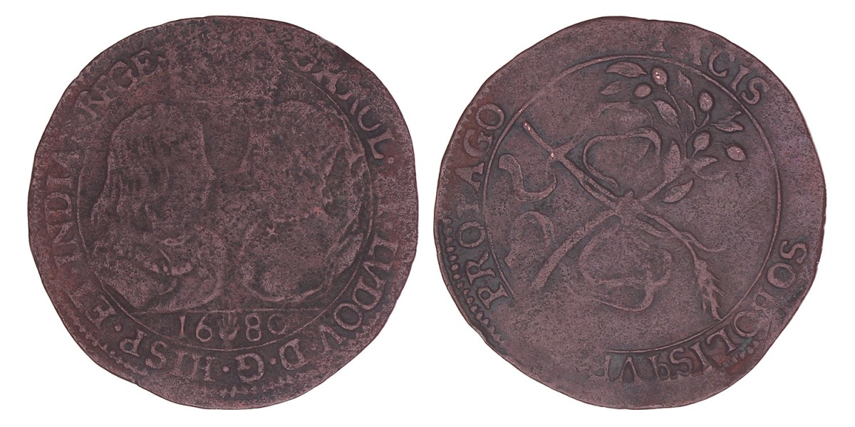 Zuidelijke Nederlanden. Antwerpen. 1680. Huwelijk van Karel II met Marie-Louise van Orleans.
