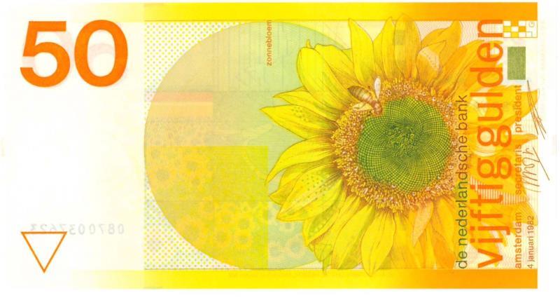 Nederland. 50 gulden. Bankbiljet. Type 1982. Zonnebloem - UNC.
