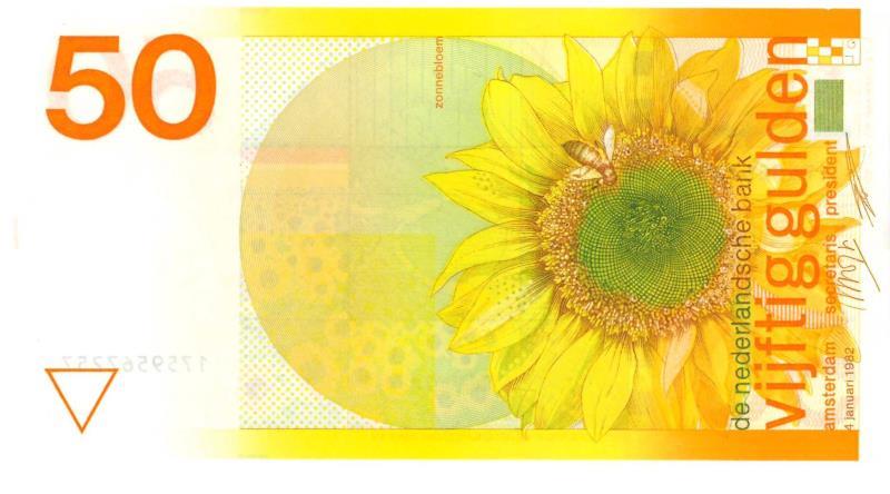 Nederland. 50 gulden. Bankbiljet. Type 1982. Zonnebloem - UNC.