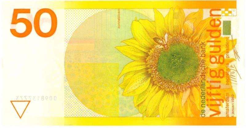 Nederland. 50 gulden. Bankbiljet. Type 1982. Zonnebloem - Nagenoeg UNC.