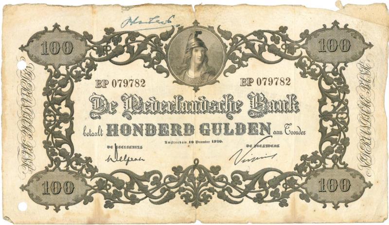 Nederland. 100 gulden. Bankbiljet. Type 1860. - Fraai +.