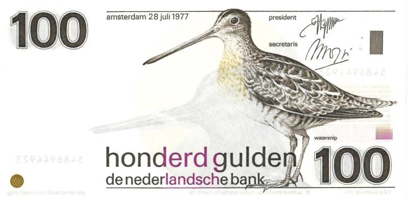 Nederland. 100 gulden. Bankbiljet/misdruk. Type 1977. Snip - Nagenoeg UNC.