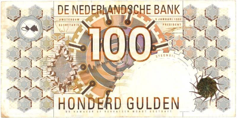 Nederland. 100 gulden. Bankbiljet. Type 1992. Steenuil - Zeer Fraai.