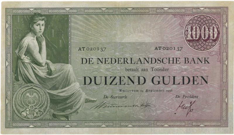 Nederland. 1000 gulden. Bankbiljet. Type 1926. Grietje Seel - Zeer Fraai +.