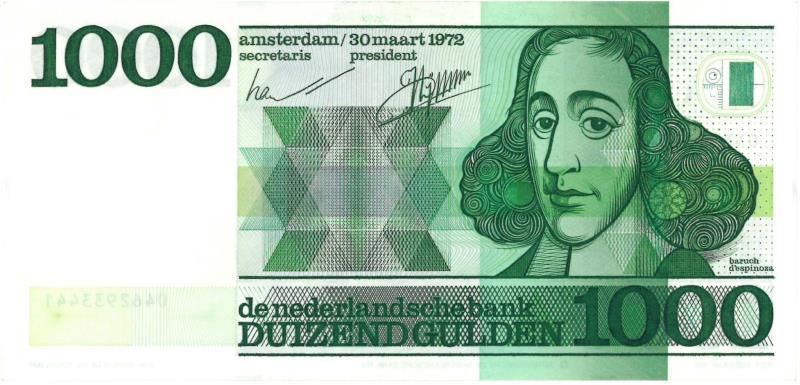 Nederland. 1000 gulden. Bankbiljet. Type 1972. Spinoza - Prachtig +.