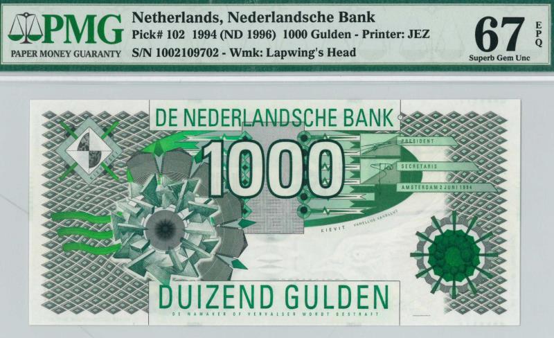 Nederland. 1000 gulden. Bankbiljet. Type 1992. Kievit - UNC.