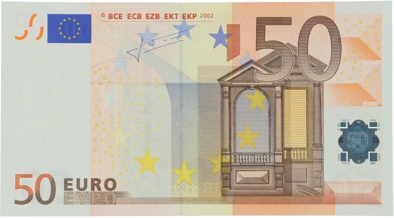 Nederland. 50 euro. Bankbiljet/misdruk. Type 2002. - Zeer Fraai +.