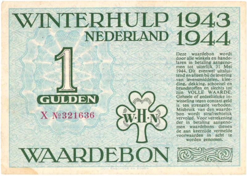 Noodgeld 2de W.O. 1 gulden. Rotterdam. Type 1943/44. - Prachtig.