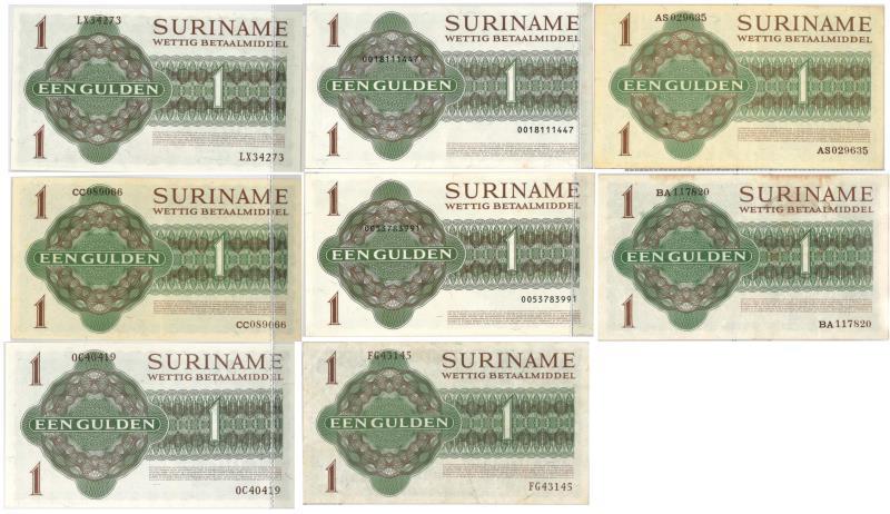 Suriname. Lot diversen. Muntbiljet. Type 1960. - Zeer Fraai / UNC.