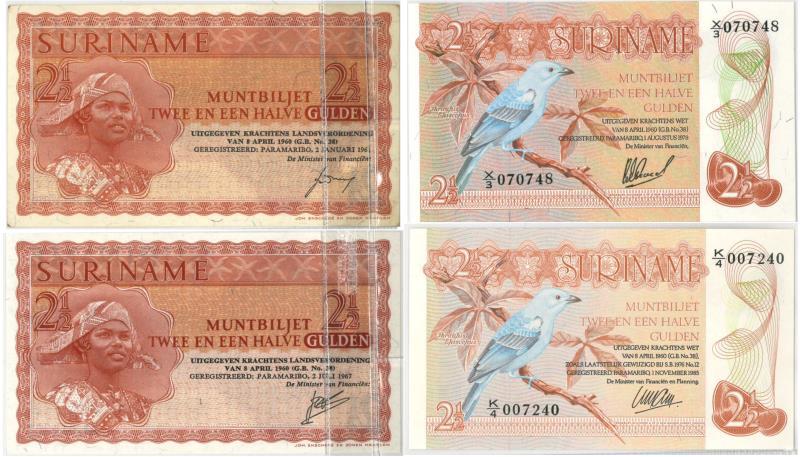 Suriname. Lot diversen. Bankbiljet. Type 1940. - UNC.