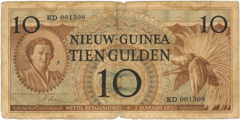 Nieuw-Guinea. 10 gulden. Bankbiljet. Type 1950. - Fraai.