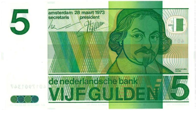 Nederland. 5 gulden. Bankbiljet. Type 1973. Vondel - UNC.