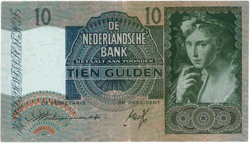 Nederland. 10 gulden. Bankbiljet. Type 1940II. Schone Herderin - Prachtig.