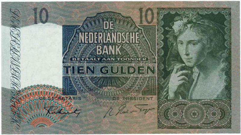 Nederland. 10 gulden. Bankbiljet. Type 1940II. Schone Herderin - UNC.