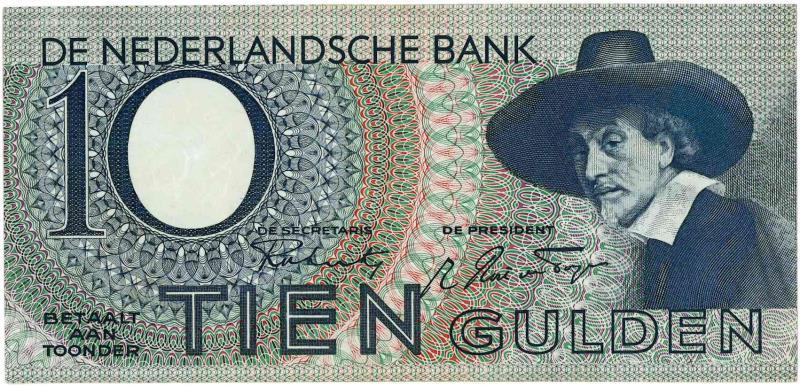 Nederland. 10 gulden. Bankbiljet. Type 1943I. Staalmeester - UNC.