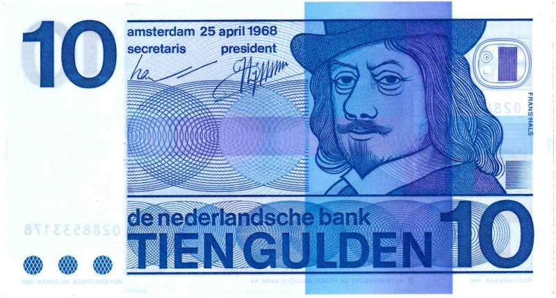 Nederland. 10 gulden. Bankbiljet. Type 1968. Frans Hals - UNC.