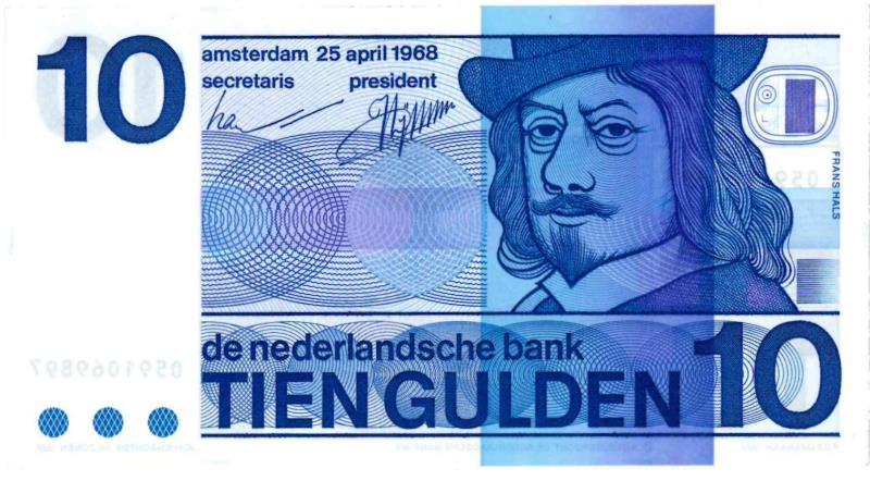 Nederland. 10 gulden. Bankbiljet. Type 1968. Frans Hals - UNC.