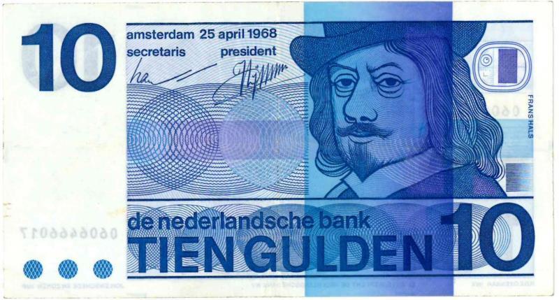 Nederland. 10 gulden. Bankbiljet. Type 1968. Frans Hals - Zeer Fraai.