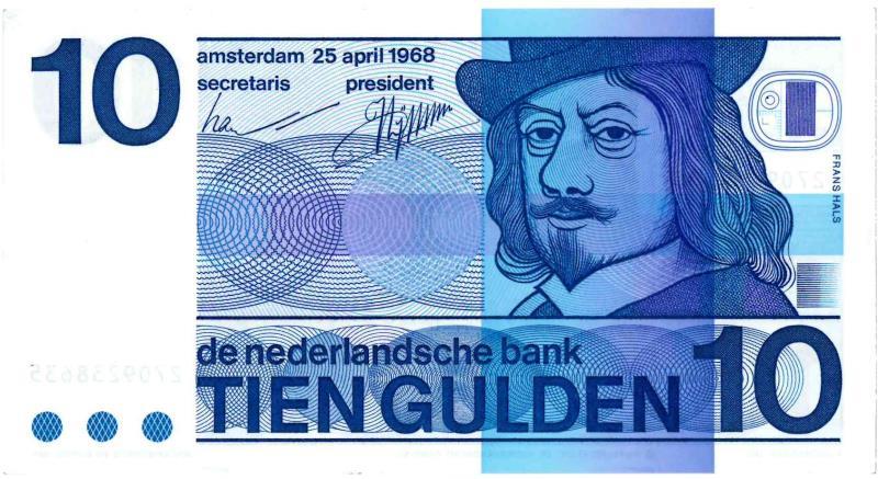 Nederland. 10 gulden. Bankbiljet. Type 1968. Frans Hals - UNC.