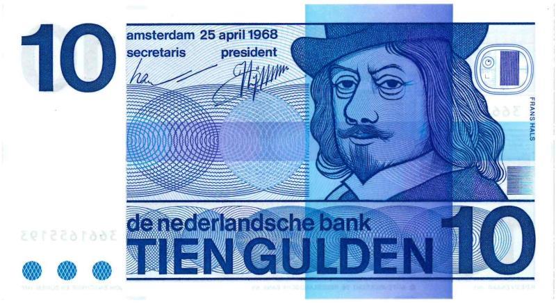 Nederland. 10 gulden. Bankbiljet. Type 1968. Frans Hals - UNC.