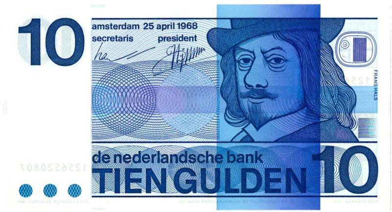 Nederland. 10 gulden. Bankbiljet. Type 1968. Frans Hals - UNC.