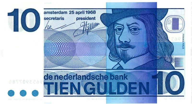 Nederland. 10 gulden. Bankbiljet. Type 1968. Frans Hals - Nagenoeg UNC.