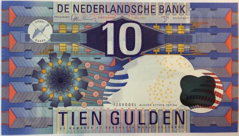 Nederland. 10 gulden. Bankbiljet. Type 1997. IJsvogel - UNC.