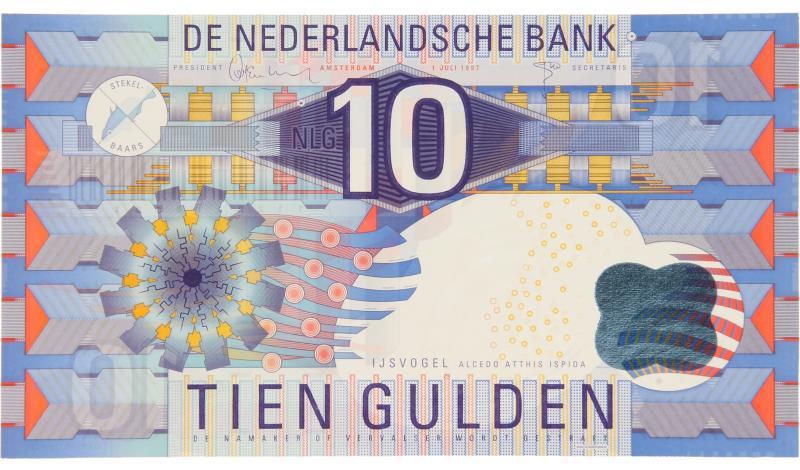 Nederland. 10 gulden. Bankbiljet. Type 1997. IJsvogel - UNC.